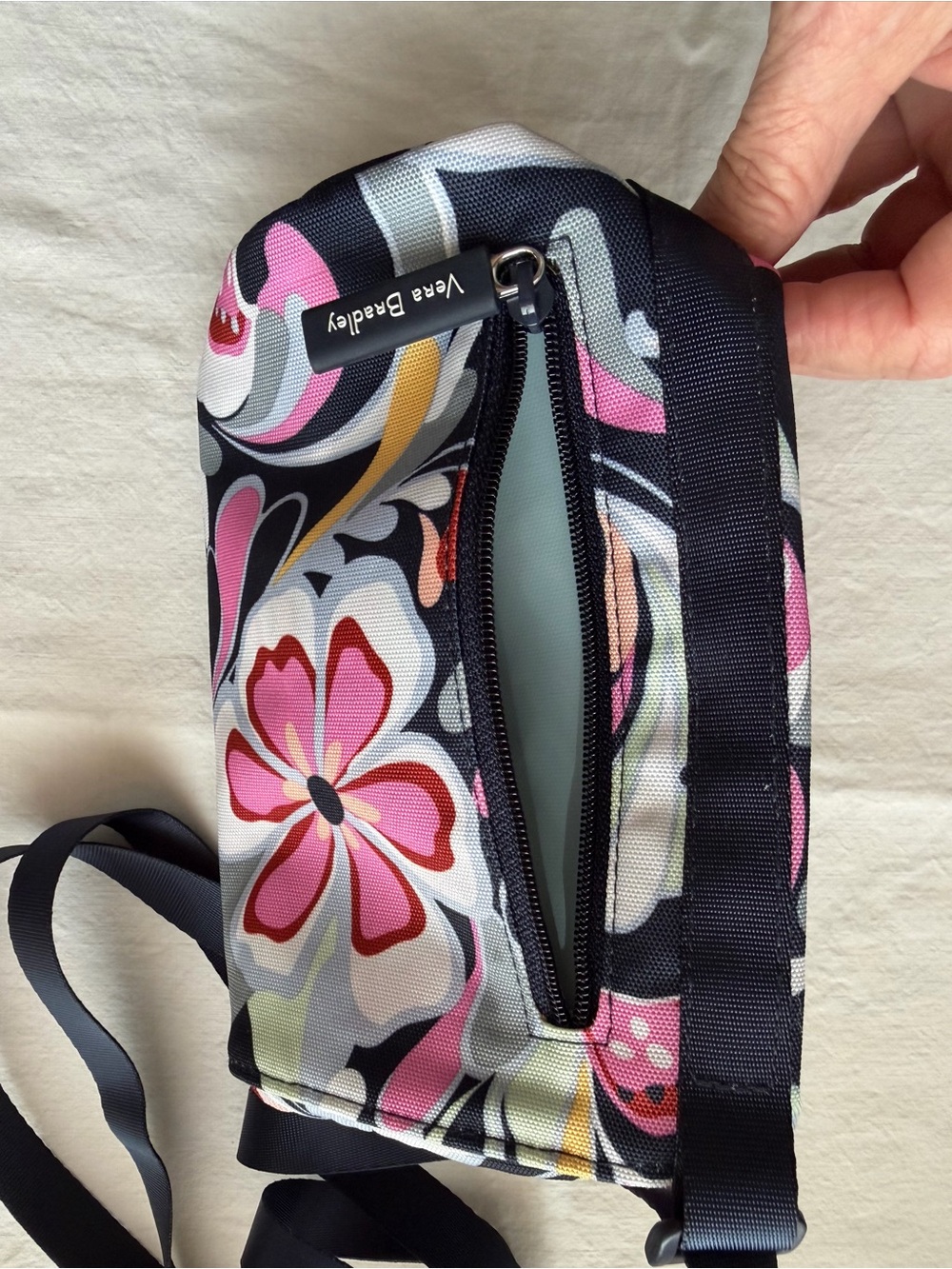 Vera Bradley Pink Floral Crossbody Bottle Holder - Picture 6 of 6